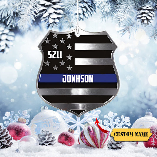 Custom Shaped Ornament - Police - Dah 147 Christmas Ornament, Ornament For Him, Gift For Him, Ornament Christmas