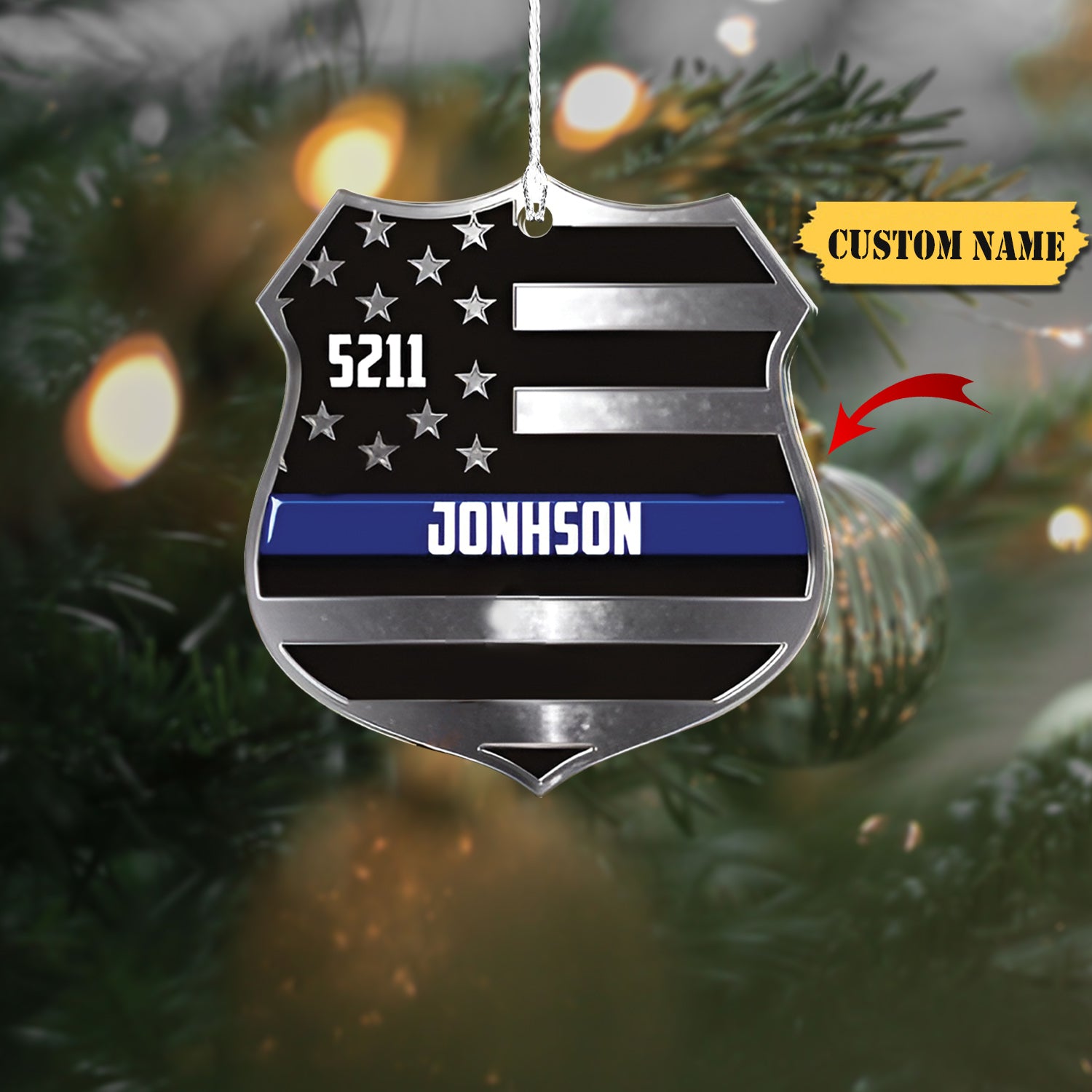 Custom Shaped Ornament - Police - Dah 147 Christmas Ornament, Ornament For Him, Gift For Him, Ornament Christmas
