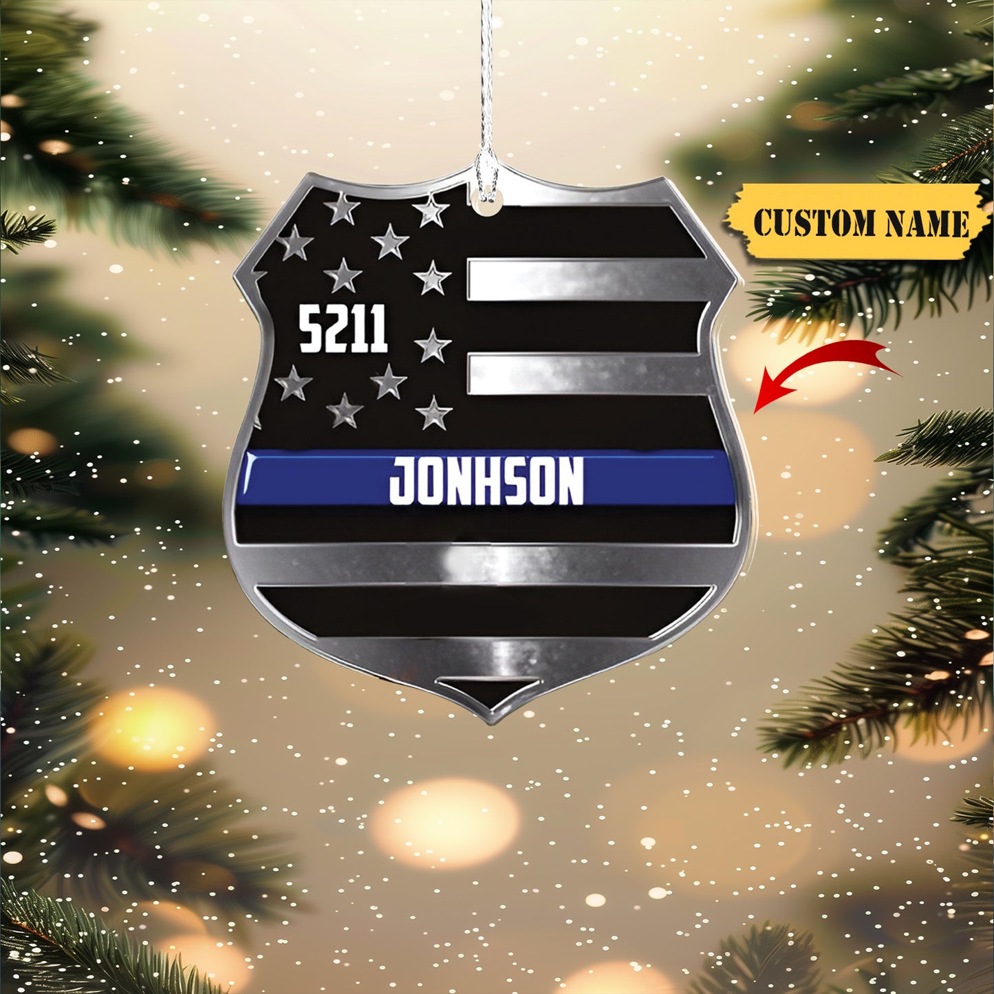 Custom Shaped Ornament - Police - Dah 147 Christmas Ornament, Ornament For Him, Gift For Him, Ornament Christmas