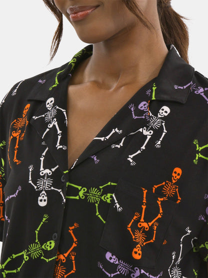Halloween Women’s Printed Notched Top and Shorts Pajama Set from Way to Celebrate, 2-Piece, Sizes XS-3X