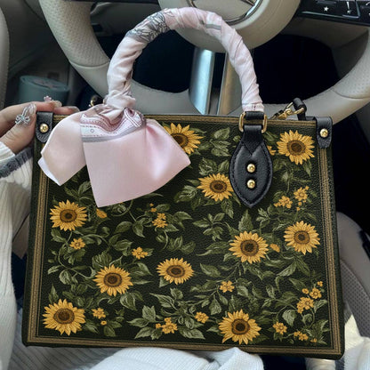 Leather Bag Classical Sunflowers