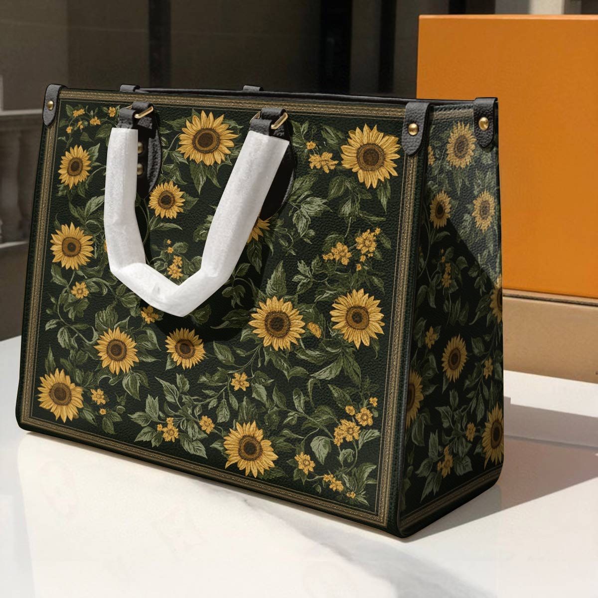 Leather Bag Classical Sunflowers