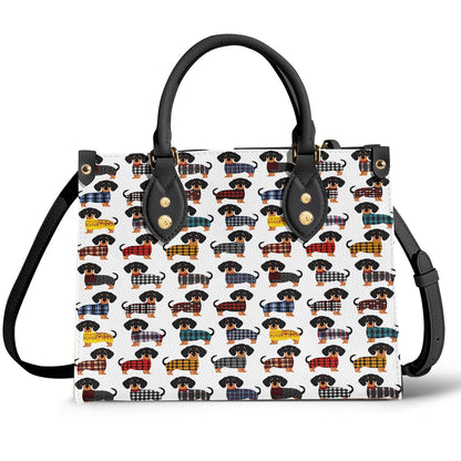 Leather Bag Amazing Flannel Dachshund