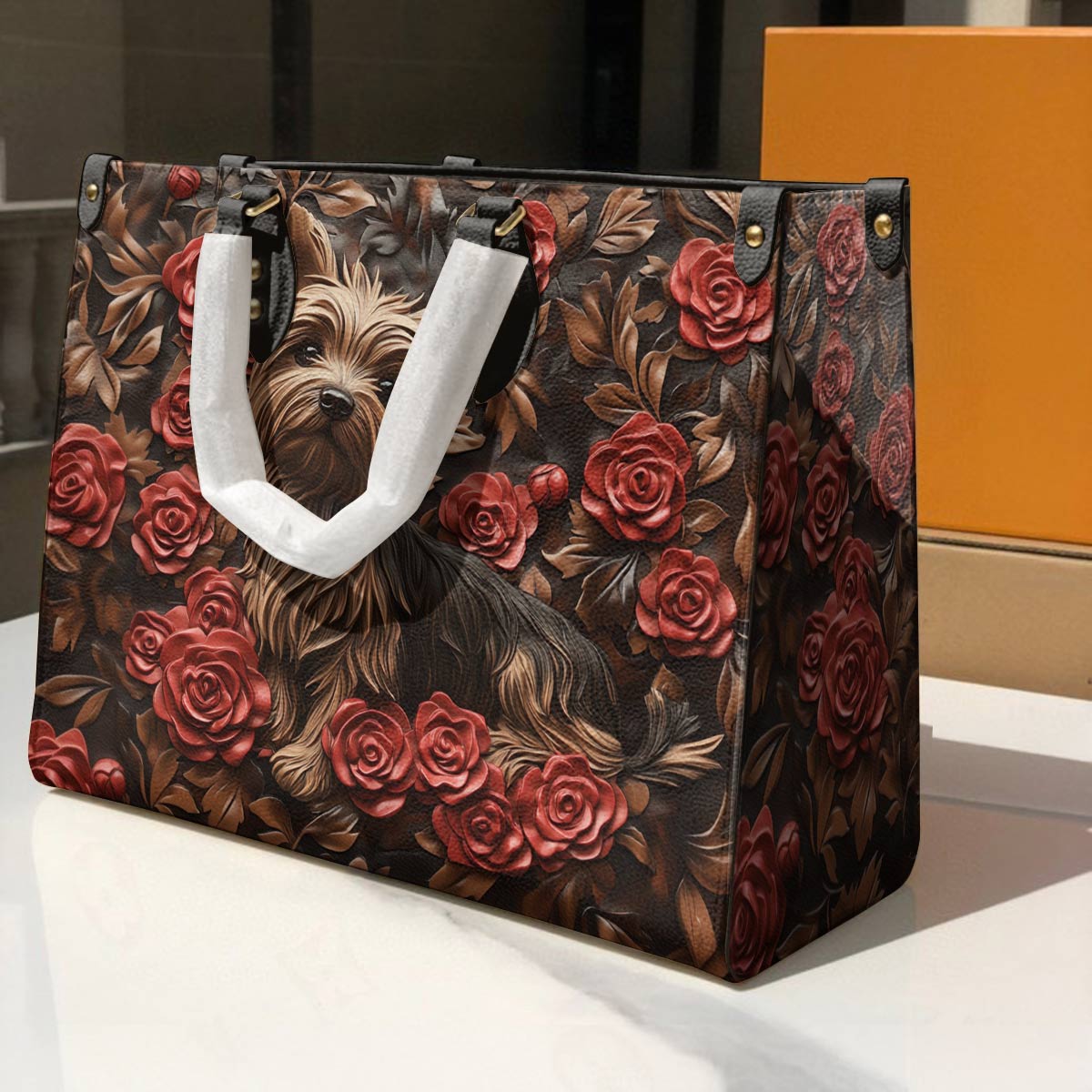 Yorkie Leather Bag Midnight Rose
