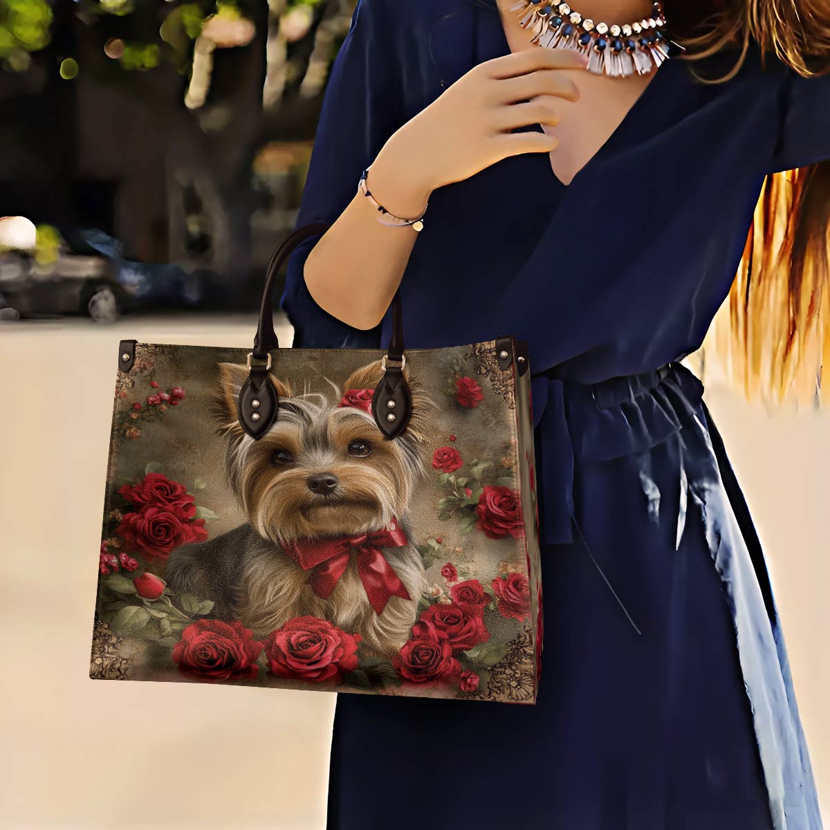 Yorkie Leather Bag Royal Rose Yorkie