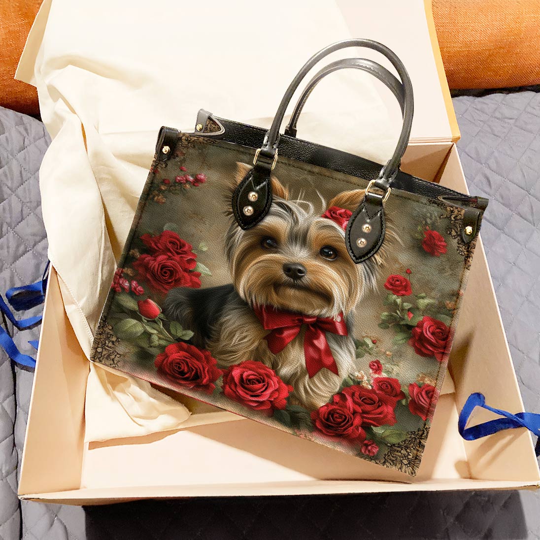 Yorkie Leather Bag Royal Rose Yorkie