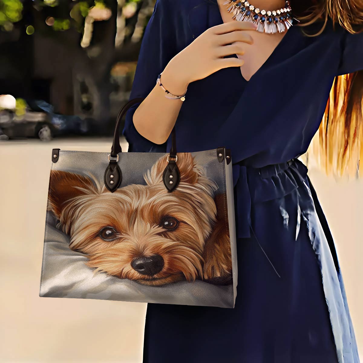 Yorkie Leather Bag Cozy Yorkie Delight