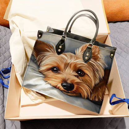 Yorkie Leather Bag Cozy Yorkie Delight