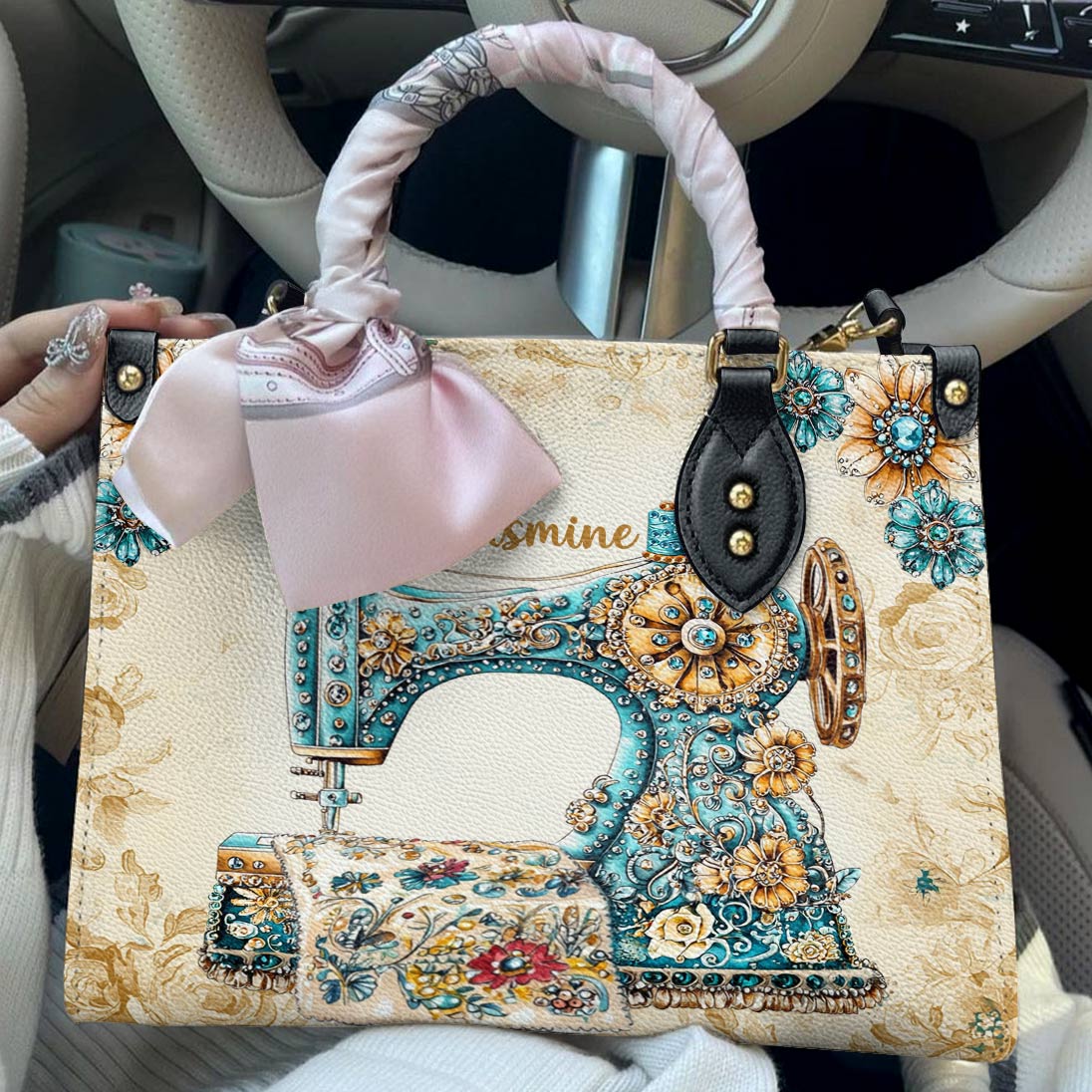 Lorva Personalized Sewing Leather Bag Baroque Bloom
