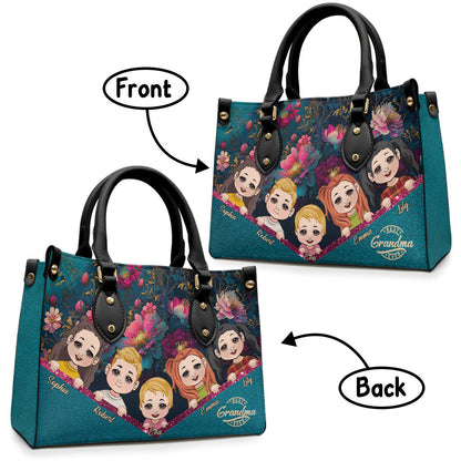 Best Grandma Mom Ever - Personalized Grandma Leather Handbag