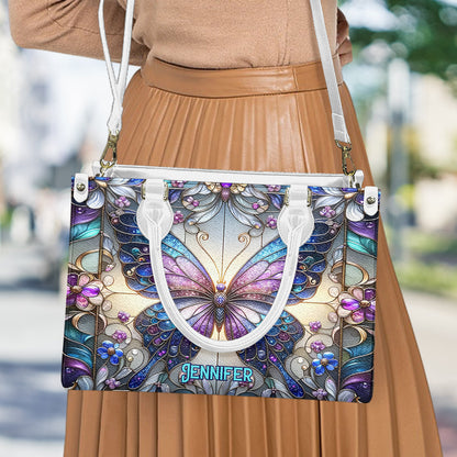 Beautiful Butterfly - Personalized Butterfly Leather Handbag