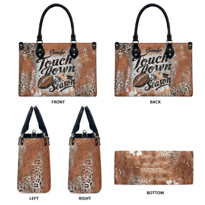 Touch Down Season - Personalized Football Leather Handbag
