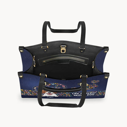 Life Is Better With Dogs - Personalized Dog Leather Handbag