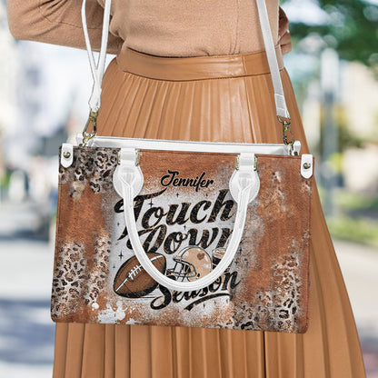 Touch Down Season - Personalized Football Leather Handbag