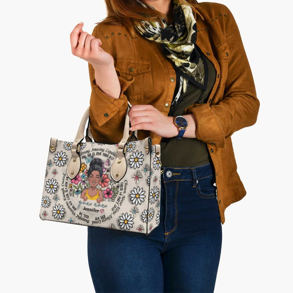 God Says You Are - Personalized African American Leather Handbag