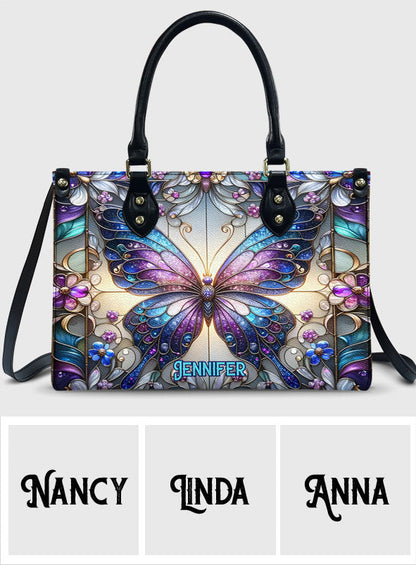 Beautiful Butterfly - Personalized Butterfly Leather Handbag