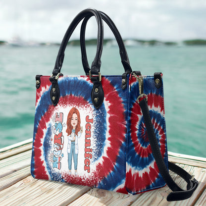 Nurse Life 4th Of July - Personalized Nurse Leather Handbag