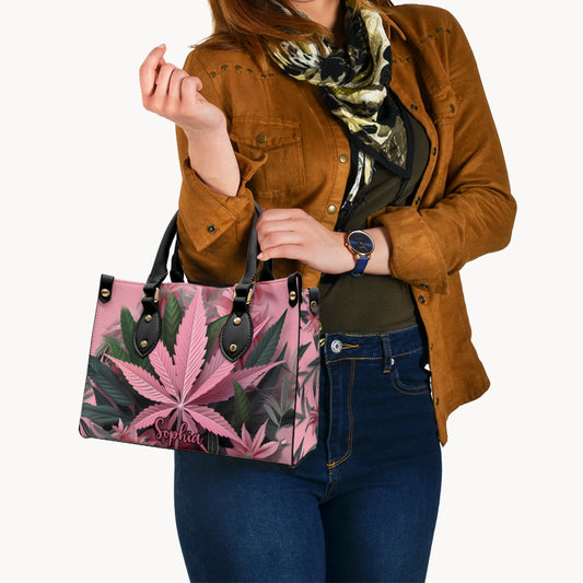 Pink Stoner Chick - Personalized Weed Leather Handbag