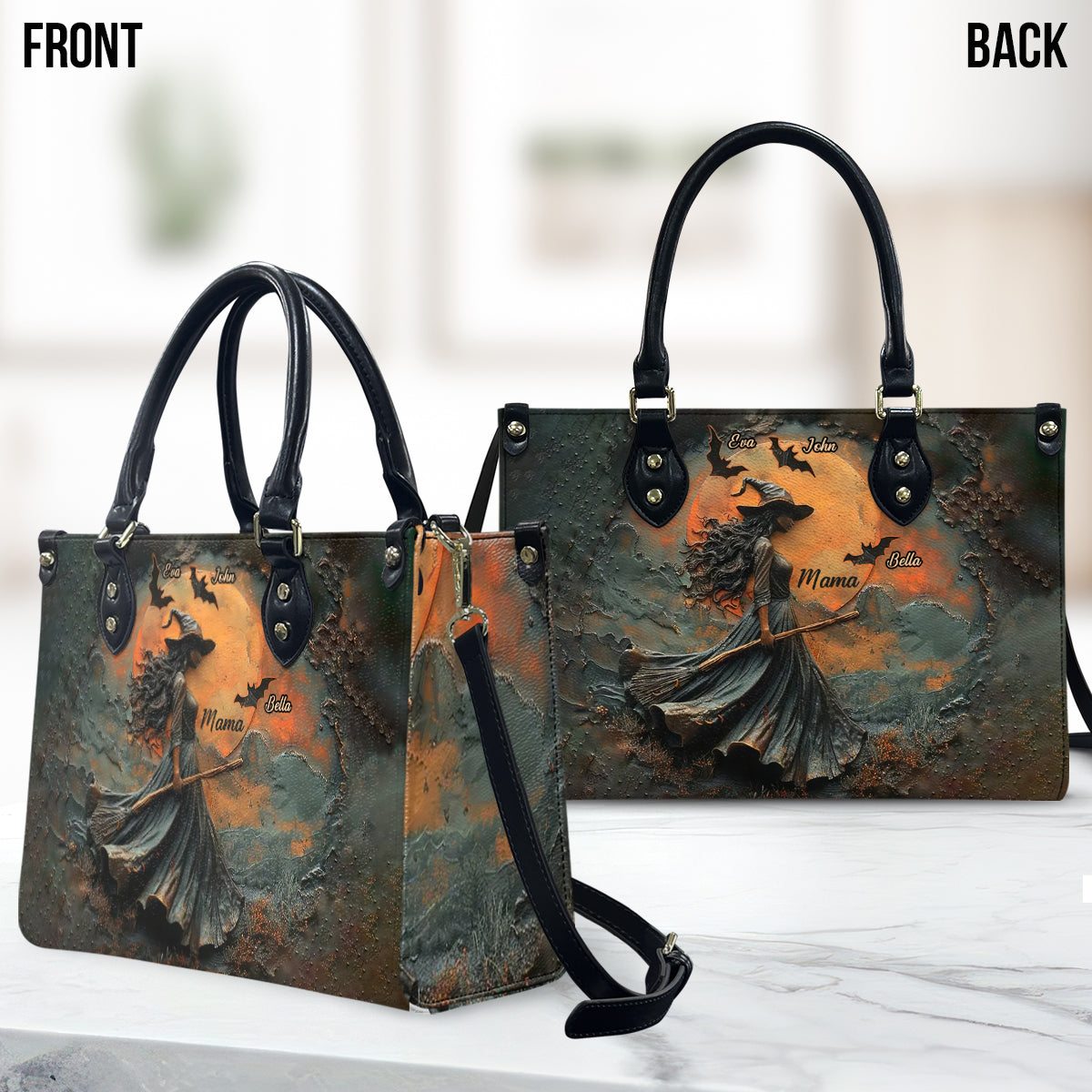 Happy Halloween - Personalized Mother Leather Handbag