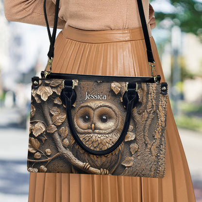 Stunning Owl - Personalized Owl Leather Handbag