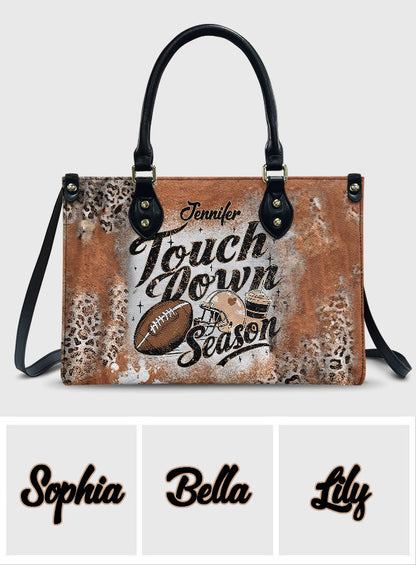 Touch Down Season - Personalized Football Leather Handbag