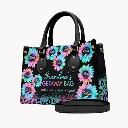 Grandma's Getaway Bag - Personalized Grandma Leather Handbag