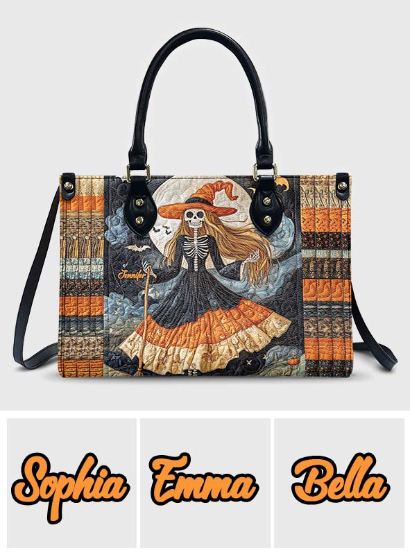 Beautiful Skull Witch - Personalized Witch Leather Handbag
