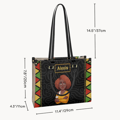 Dope Black Queen - Personalized African American Leather Handbag