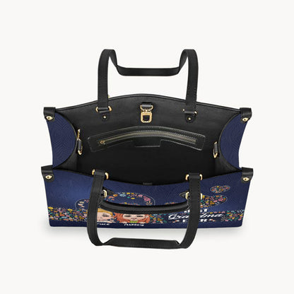 Best Grandma Mom Ever - Personalized Grandma Leather Handbag