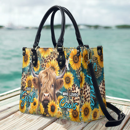 Just A Girl Who Loves Cows - Personalized Leather Handbag