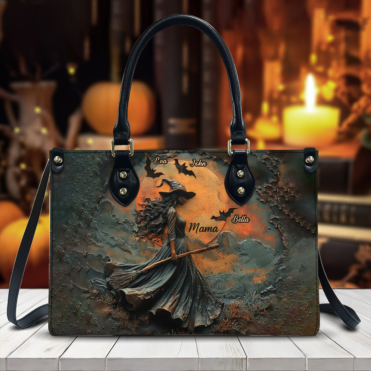 Happy Halloween - Personalized Mother Leather Handbag
