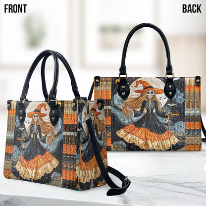 Beautiful Skull Witch - Personalized Witch Leather Handbag