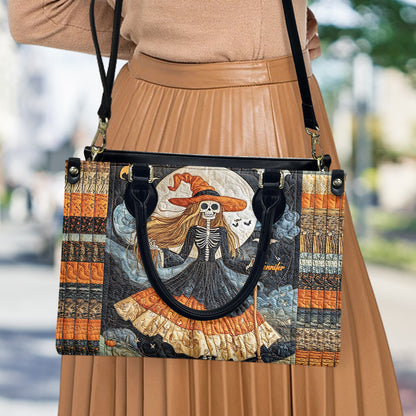 Beautiful Skull Witch - Personalized Witch Leather Handbag