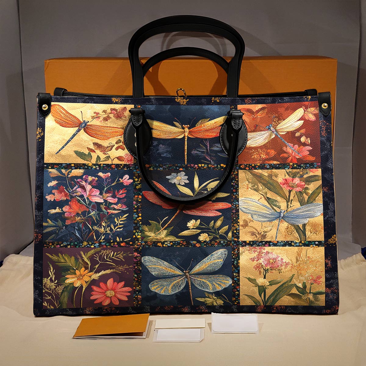 Leather Bag Dragonfly Wings of Elegance