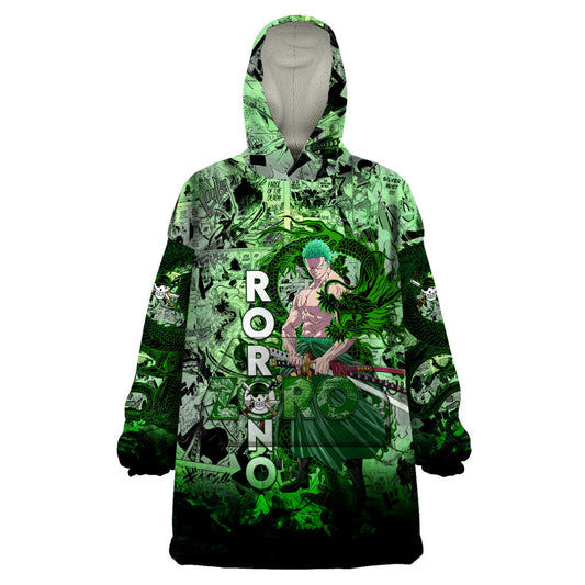 One Piece Roronoa Zoro Wearable Blanket Hoodie Dragon Twister Style DT02