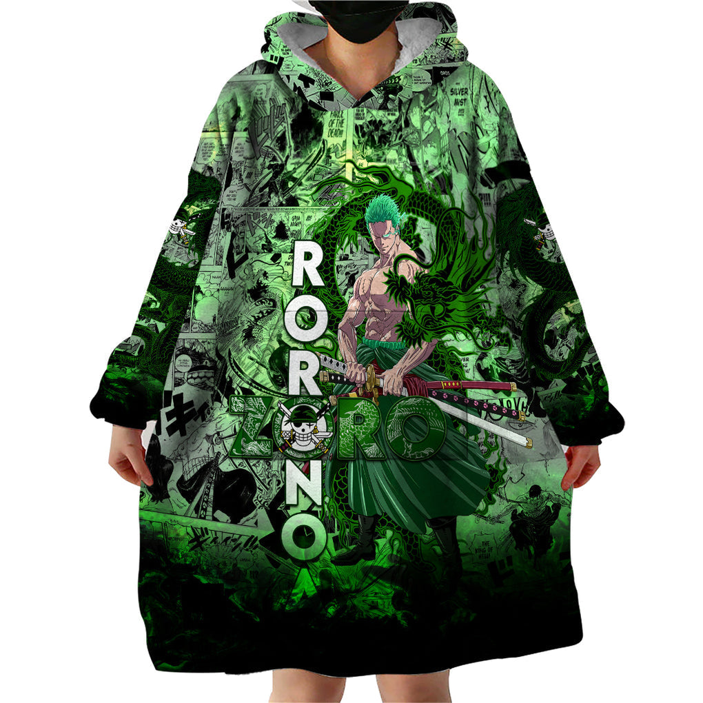 One Piece Roronoa Zoro Wearable Blanket Hoodie Dragon Twister Style DT02