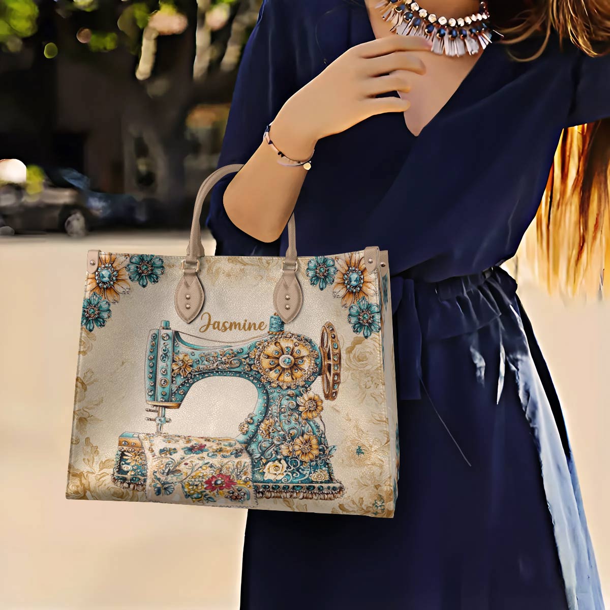 Lorva Personalized Sewing Leather Bag Baroque Bloom