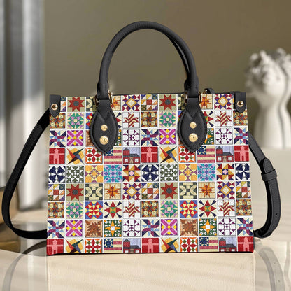 Leather Bag Beautiful Quilt Block Symphony