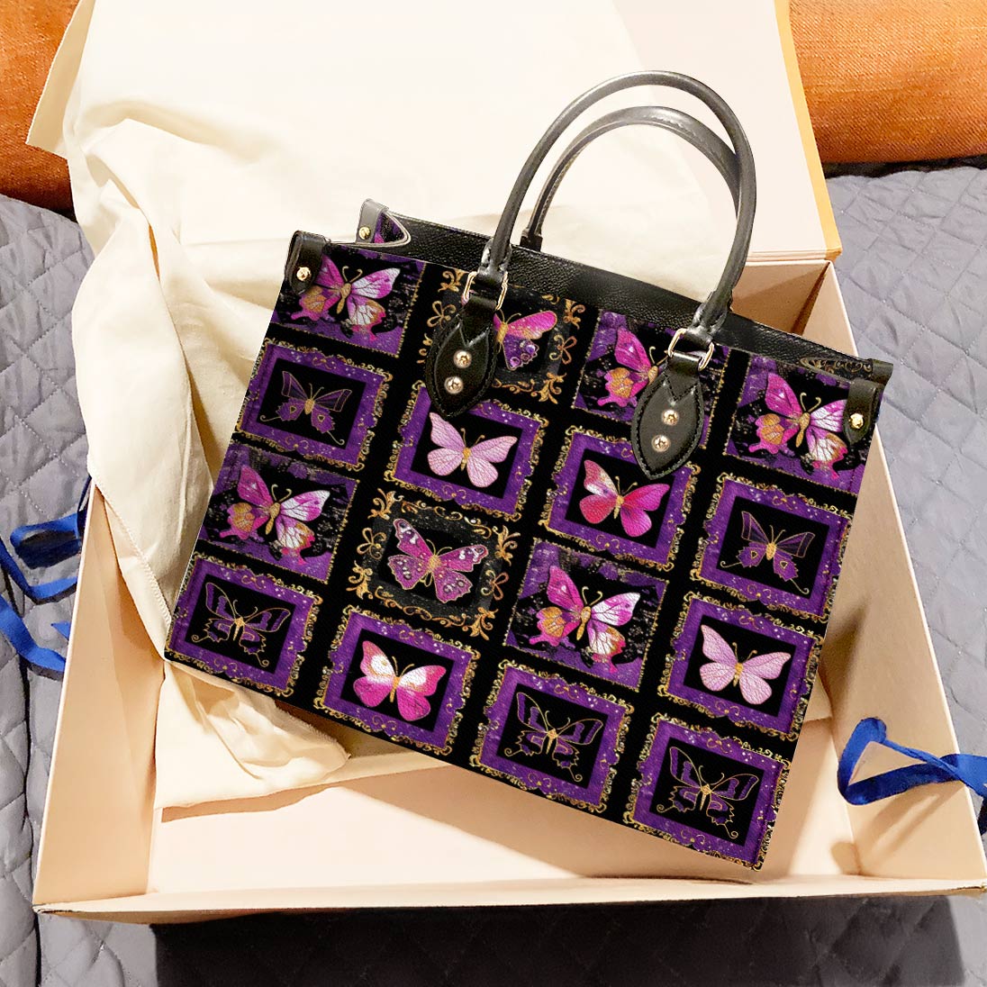 Leather Bag Gorgeous Butterfly Tapestry