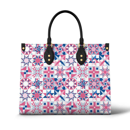 Leather Bag Complicated Quilting Blocks
