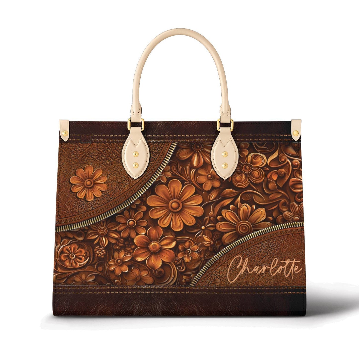 Lorva Personalized Hippie Leather Bag Flower Child