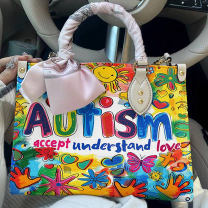 Leather Bag Colorful Autism Awareness