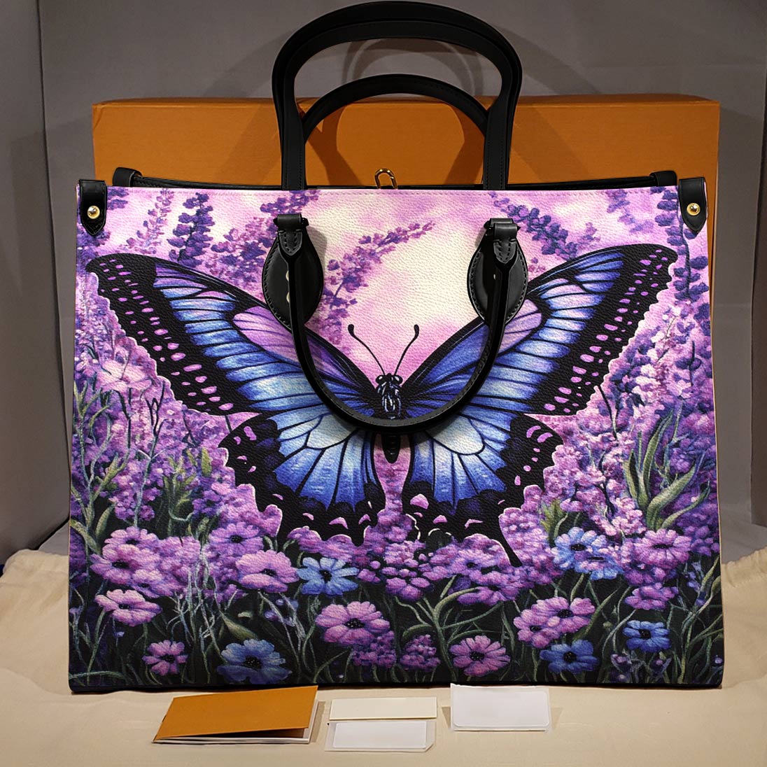 Butterfly Leather Bag Lavender Flight