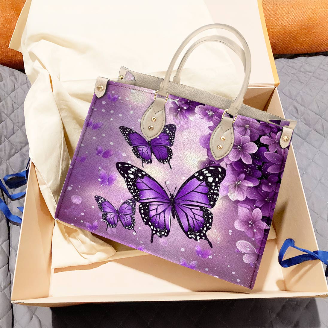 Leather Bag Violet Drift