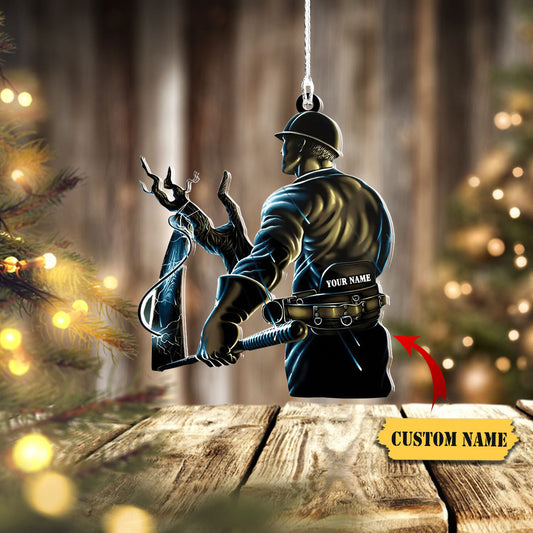 Electrician Electric - Custom Shaped Ornament, Christmas decor, Christmas gift, Ornament For Him, Gift For Him, Ornament Christmas