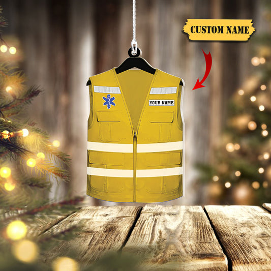 EMS EMT paramedic custom shaped acrylic ornament, Waistcoat EMT Paramedic Ornament, Ornament Decoration, Ornament For Gift, Ornament Christmas