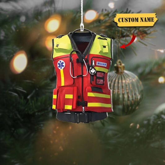 Emt Paramedic Safety Vest, Custom Shape Ornament Gift For Paramedic, christmas decor, Ornament Decoration, Ornament For Gift, Ornament Christmas