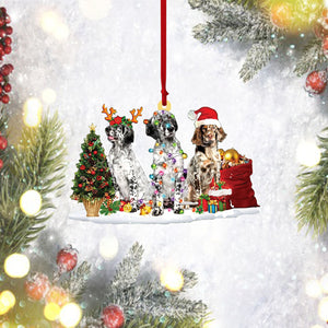 English Setter-Christmas Dog Friends Hanging Christmas Plastic Hanging Ornament, Ornament Decoration, Ornament Christmas - TeeZworldVN