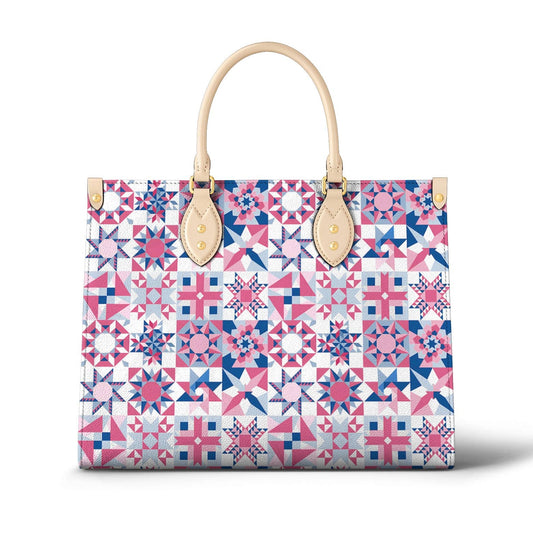 Leather Bag Complicated Quilting Blocks