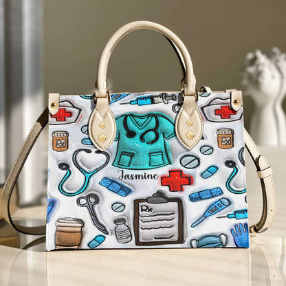 Lorva Personalized Leather Bag Puff Nurselife